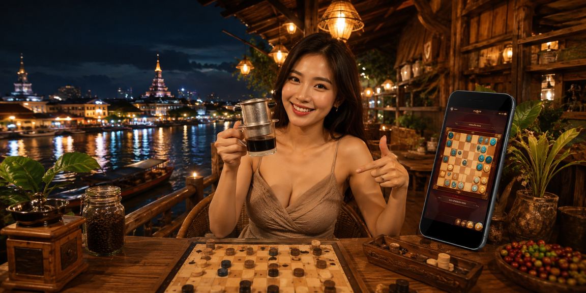 Người chơi bài tại quán cà phê vùng Đồng bằng sông Cửu Long